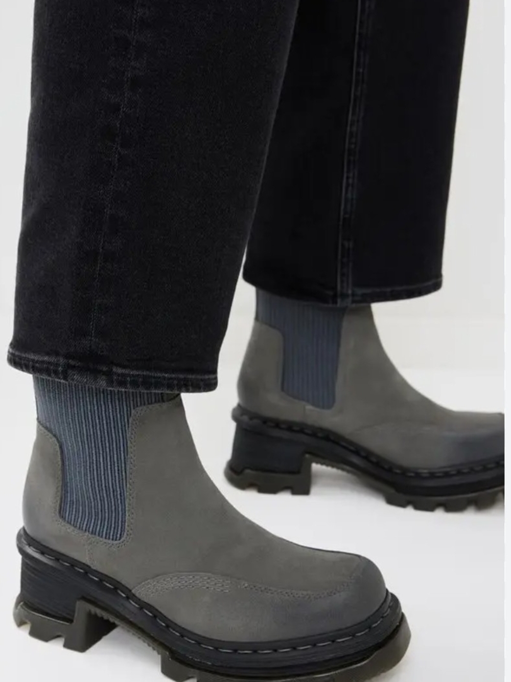 Dr. Martens Gray Chelsea Lug Sole Boots